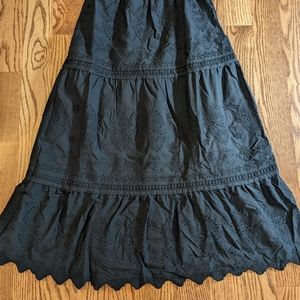 Jason Wu black tiered eyelet skirt